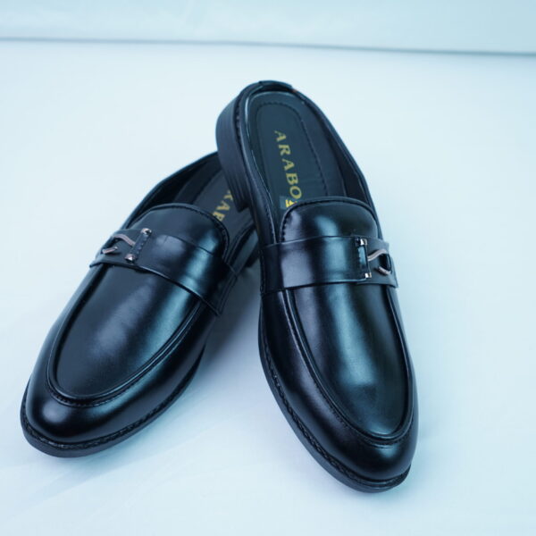 Black Angel Buckle Half Tassel Loafer