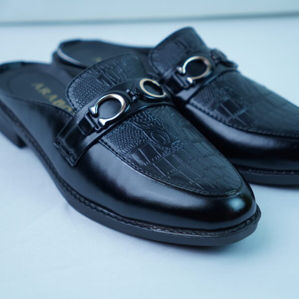 Black Croco Chain Buckle Loafer