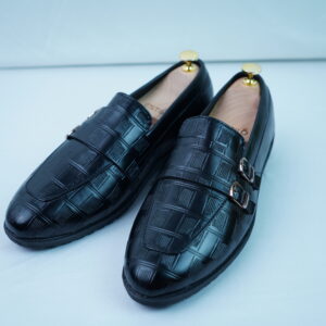 Black Double Monk Strap